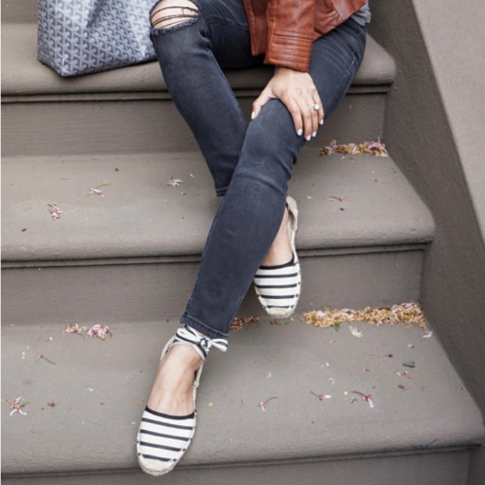 Soludos Striped Ankle Tie Espadrilles